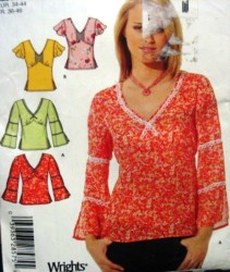 4823 CUTE SS-LS EASY TIED V TOPS PATTERN 8-18