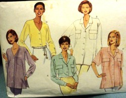 4829 BUTTERICK EZ SS-LS BUTTON BOXY TOP COLLAR OR NOT PATTERN 6-22 2 SZ