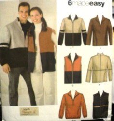 4830 EZ UNISEX ZIPPY JACKET, VEST, TOP PATTERN XS-XL