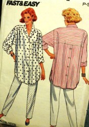4838 BUTTERICK EASY LONG BOXY YOKE SHIRT, PANTS PATTERN 6-14 uncut
