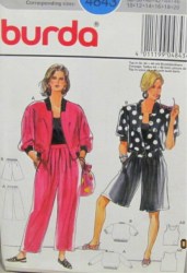 4843 BURDA PANTS, LONG SHORTS, JACKET PATTERN 10-20 UNCUT