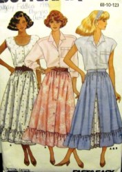 4843 BUTTERICK LONG FLARE RUFFLE BUTTON OR NOT SKIRT PATTERN 8-12