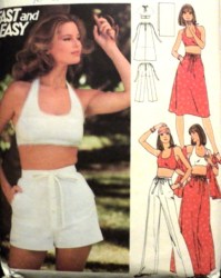 4855 HALTER TOP,PANTS,SKIRT LENGTHS,SHORTS,STOLE PATTERN 11/12