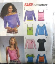 4872  McCalls STRAPPY /SLEEVES OR NOT STRETCH KNIT  SKIMMER TOPS  PATTERN 4-14 XS TO MED UNCUT