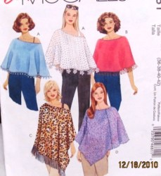 4881 RETRO PULLOVER PONCHOS,FRINGE OR NOT PATTERN 18-24W,26-32W
