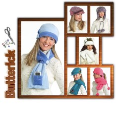 4883 CONTRAST HATS, VISOR, FLAPS, POMPOM POCKET SCARVES PATTERN