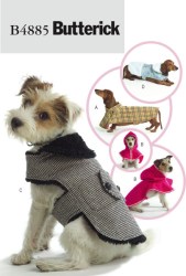 4885 LINED  DOG COATS,HOODIE  PATTERN XS TO LG DOG