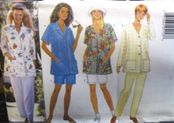 4890 Butterick EZ SS-LS BUTTON A-TOP, SHORTS, PANTS PATTERN XS-M or Lg-XL choice uncut