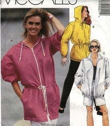 4902 MCCALLS UNLINED BOXY JACKET HOOD OR NOT, BOTTOMS PATTERN XS,SM,MD,LG
