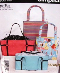 4909 TOTE BAGS, SACS, CARRY ALL BAGS PATTERN