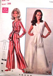 4914 1968 ZIP JUMPSUIT SLVS/ FEATHERS OR NOT BELT PATTERN  12