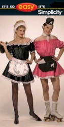 4919 FR MAID, ROLLER QUEEN COSTUME, PANTIES, HAT PATTERN 10-20