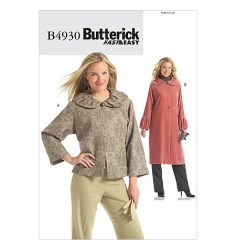 4930 SO EZ LINED LOOSE JACKET, COLLAR COAT PATTERN XS-M,L-XL