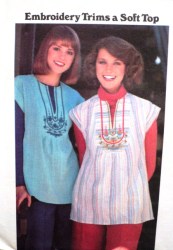4934 EMBROIDERED 1970S CUTE LOOSE SLEEVELESS TOPS PATTERN 12-14