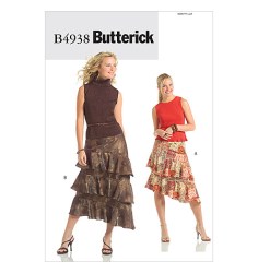 4938 EZ FIT FLOUNCE ASYMMETRIC SKIRTS LENGTHS PATTERN 14-20