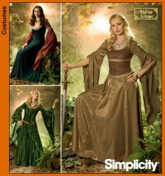 4940 SIMPLICITY MEDIEVAL, LORD OF RINGS COSTUME GOWN PATTERN 10-18