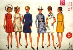 4942 Butterick 69 RAGLAN SS-LS A-DRESS RUFFLE OR NOT PATTERN SIZE   8 UNCUT or 14 Choice
