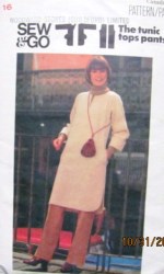 4959 1970s JIFFY LONG TUNIC TOPS,PANTS PATTERN 16
