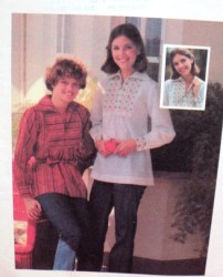 4964 70S LOOSE INSET COLLAR LS BLOUSE,BELT,EMBROIDERY PATTERN 16