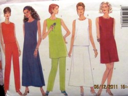 4996 Butterick  EZ A-DRESS, TOP LENGTHS, LONG SKIRT, PANTS PATTERN  6-16 2 sizes choice uncut