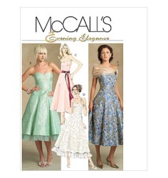 5001 MCCALLS STRAPPY/ STRAPLESS FLARE DRESS, WRAP PATTERN 4-10,12-18