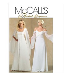 5003 MCCALLS GLAM FLARE FLOOR EMPIRE BRIDE GOWN PATTERN 8-22 3 SZS