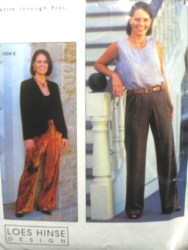5008 LOES HINSE STOVEPIPE PANTS CUFFS OR NOT PATTERN XXS-SM