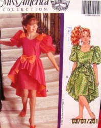 5012 MISS AMERICA GIRLS PEPLUM DRESS LENGTHS PATTERN 7-10,12-14