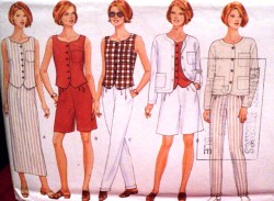 5012 EZ SHORT JACKET,SLVLSS TOP,BOTTOMS,LONG SKIRT PATTERN 12-16