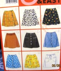 5014 9 EZ Butterick SHORT CONTOUR WRAP OR NOT A-SKIRT, TIE PATTERN 12-16; or 6-10 uncut