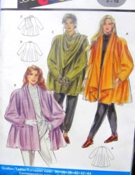 5016 BURDA EASY SHORTER SWING JACKET PATTERN 8-18 UNCUT