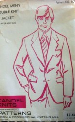 501 KANDEL MEN DOUBLE KNIT 72 JACKET PATTERN AVERAGE 38-44''CHEST
