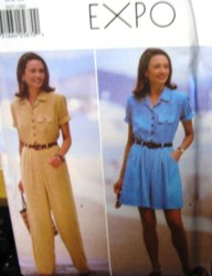 5037 BUTTERICK WIDE / STRAIGHT LEG SS JUMPSUIT, ROMPER PATTERN 6-22 3 SZS UNCUT