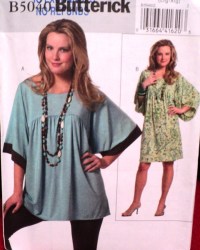 5040 EZ JERSEY GIRL PULLOVER EMPIRE DRESS, TUNIC PATTERN L-XL