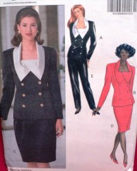 5054 Butterick EZ LINED BUTTON LS TOP, SKIRT, TAPER PANTS PATTERN 18-22 uncut