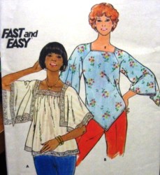 5060  BUTTERICK LOOSE SQUARE NECK CAFTAN SHAPED TOPS 70S PATTERN SM, MD. LG choice