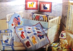 5060 BARN YARD BABY LINENS,HEADBOARD,LAMPSHADE,WALL HANG PATTERN
