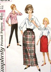 5061 1960s STRAIGHT SKIRT 2 LENGTHS,BLOUSE, PANTS PATTERN 12 32