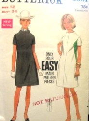 5061 1968 EZ SEMI FIT SLIM SS INSET DRESS PATTERN 12,16