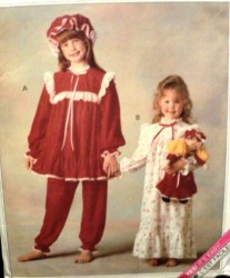 5078  HOLLY HOBBIE NIGHTGOWN, TOP, PANTS, HAT, DOLL PATTERN 7-10