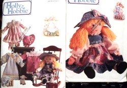 5083 5084 BUTTERICK HOLLY HOBBIE 16''DOLL, CLOTHES, HAT 2 PATTERNS