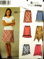 5100 6 EZ SHAPE HANKI RUFFLE ASYMMETRY SKIRT PATTERN 6-12,14-20