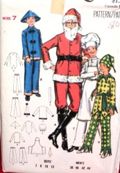5103 BUTTERICK CHEF, CHINESE COOLIE, SANTA, JESTER PATTERN 7,8,10,12 KID, 40 ADULT