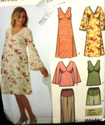 5106 EZ MAT TIE TUNIC/DRESS SLVS OR NOT,BOTTOMS PATTERN 16-24
