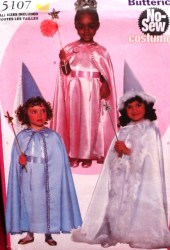 5107 GIRL NO SEW FLARE CAPE, DRESS, VEIL, CONE HAT PATTERN 2-6X