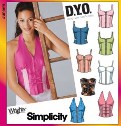 5113 Simplicity DESIGN YOUR CORSET LACED TOP STRAPS OR NOT PATTERN 3/4-9/10 OR 11/12-15/`16 CHOICE UNCUT