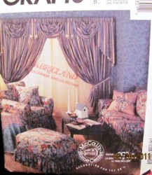 5130 MCCALLS SOFA, CHAIR, LINENS, VANITY,  DUVET COVER, FABRIC WALL PATTERN