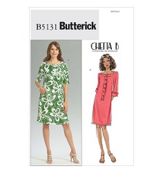 5131 LOOSE A-LINE SHORTER BUTTON DRESS PATTERN 16-22