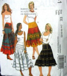 5141 LONG FLARE, TIER PEASANT SKIRT LENGTHS PATTERN 6-12,14-20