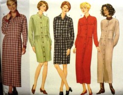 5143 EZ BUTTERICK TIE DROP WAIST DIRNDL BUTTON DRESS LENGTHS PATTERN 8-24 3 SIZES